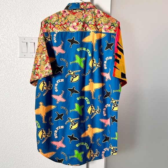 *$450 NWT RE/DONE MULTI PINEAPPLE OVERSIZED SHIRT DRESS SZ SMALL - Picture 3 of 8